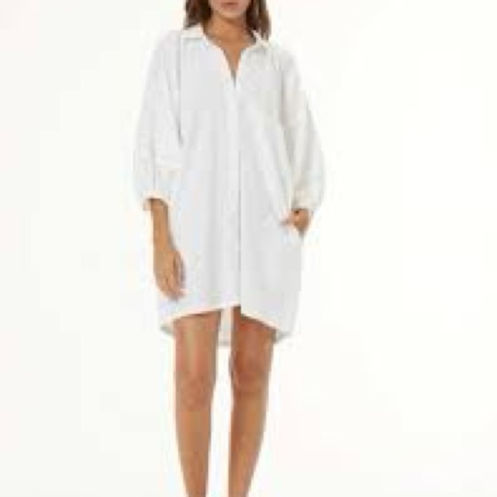 YFB Young Fabulous & Broke Sand Dollar Linen Orange Shirt Dress - Picture 3 of 14